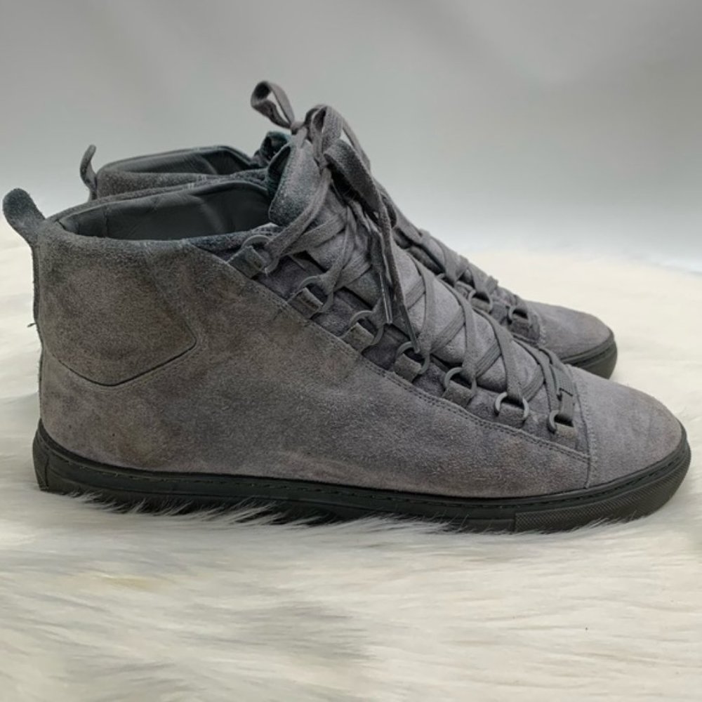 Balenciaga Arena Gray Suede Sneakers